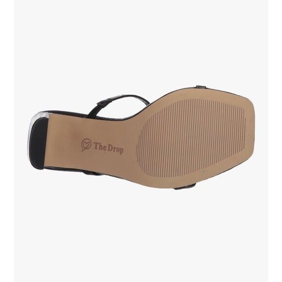 NWT The Drop Women's Avery Square Toe Two Strap High Heeled Sandal Sz 7.5 Black - Picture 3 of 14